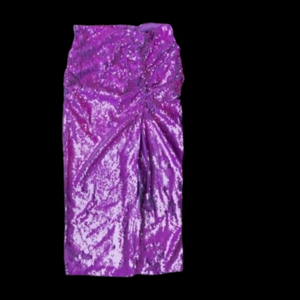 ZARA Sparkly Purple Sequined Skirt Size Small 26